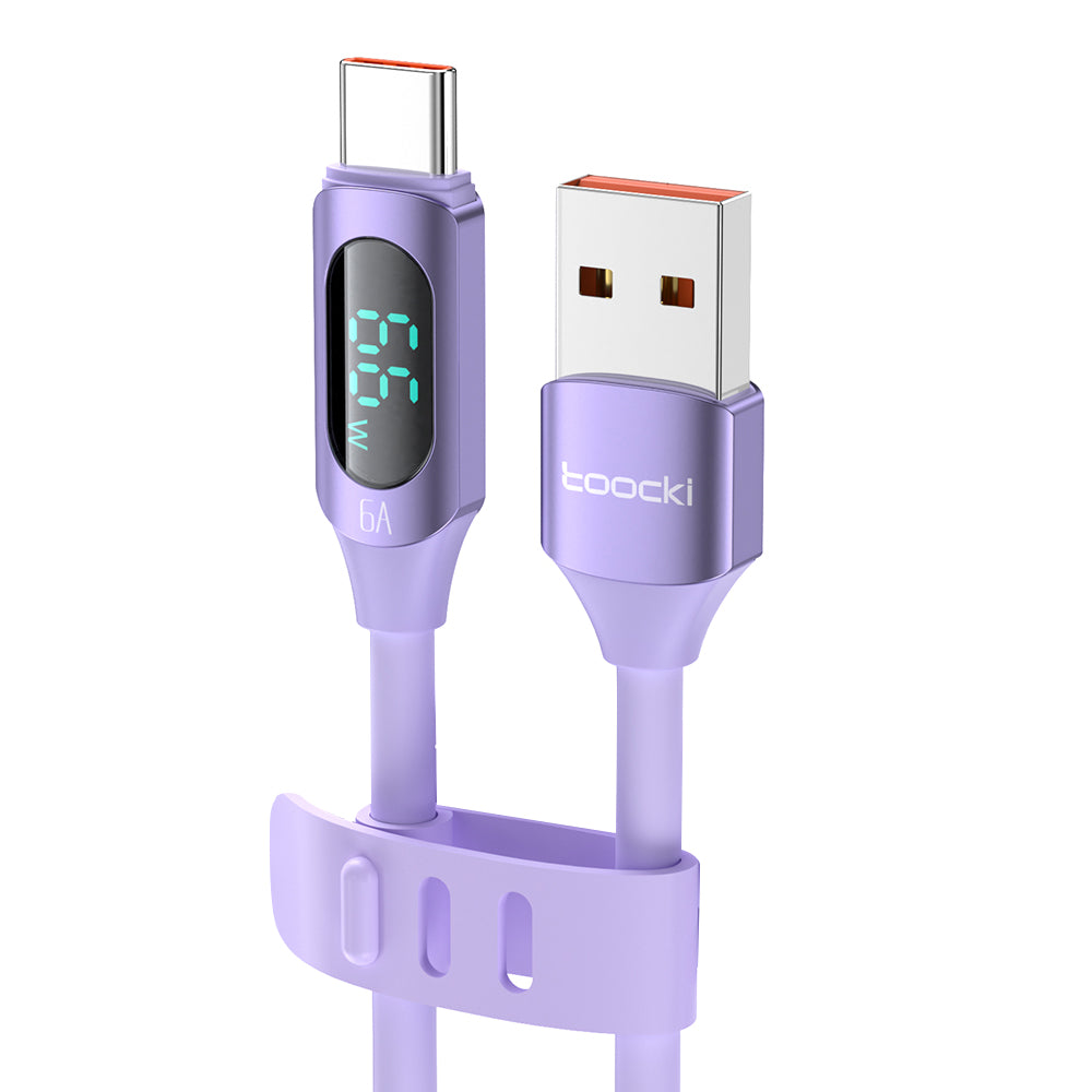 TOOCKI TQ-X55A2 2m Digital Display USB to Type-C 6A Liquid Silicone 480Mbps Data Cable TOOCKI TQ-X55A2 2m Digital Display USB to Type-C 6A Liquid Silicone 480Mbps Data Cable